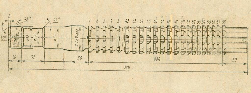 4.3 CHUỐT (Broaching) 4.3.2 Kết cấu dao chuốt lỗ trụ: (Structure of an internal cylinder broach) 1.
