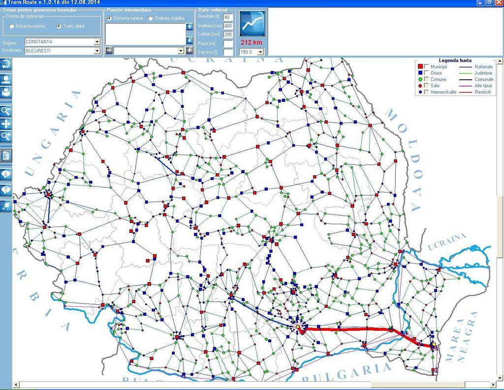 SECȚIA MENTENANŢĂ, IMPLEMENTARE ŞI DEZVOLTARE APLICAŢII INFORMATICE TRANSROUTE Aplicație informatică destinată generării traseului optim, în