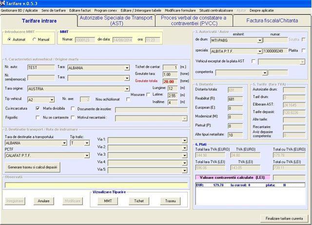SECȚIA MENTENANŢĂ, IMPLEMENTARE ŞI DEZVOLTARE APLICAŢII INFORMATICE TARIFARE Sistem