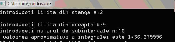 []*h; sf()f(b); for(;<-;) ss*f([]); ss*h/; prtf(" vlore promtv tegrle este I%f"s); flot f(flot ) {retur **; Vlore ectă tegrle este: ( ) d 6 ( 6) Vlore umercă obțută cu