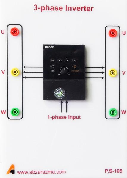 مشخصات ماژولها اینورتور سه فاز این ماژول جهت کنترل دور موتور القایی گرداننده ژنراتور سنکرون و تنظیم فرکانس خروجی ژنراتور استفاده میشود.