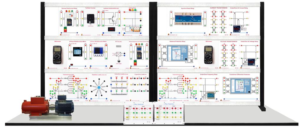 آزمایشگاه انرژیهای نو شرکت تجهیزات ابزار آزما آموزنده رله و حفاظت پیشرفته )RP-102( قابلیت ها : بررسی رله دیستانس دیجیتال بررسی رله دیفرانسیل دیجیتال بررسی CT و PT به عنوان تجهیزات اندازهگیری بررسی
