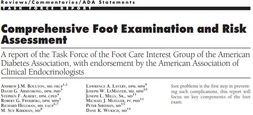 Comprehensive Foot Examination and Risk Assessment.