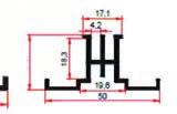 6,5χ6,5mm Ταινία χρώµιο αυτοκόλλητη 1mm πάχος χ 10mm