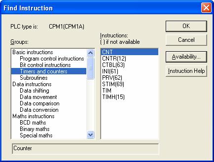 תיבת דו שיח תיפתח: לחץ DETAIL לחיפוש פונקציה: לחץ FIND INSTRUCTION בחלון זה חיפוש