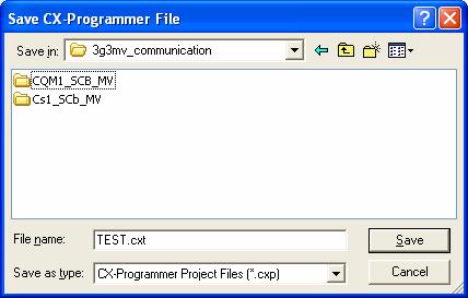 .(COMPARE WITH PLC) לאחר המרת התוכנה והשוואה לבקר שמור את התוכנית בשלב ראשון בספריה הזמנית..19 בחר בתפריט SAVE AS <- FILE הקפד על סיומת *.cxp.
