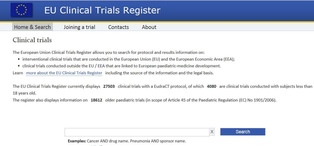 Διαφάνεια στις κλινικές μελέτες στην Ευρώπη EU Clinical Trials Register 17 Βήμα