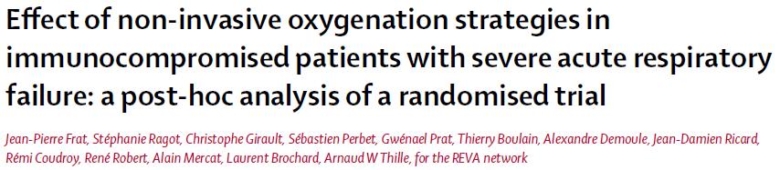 NHF vs COT vs NIV σε ανοσοκατεσταλμένους με ΑΑ Lancet Respir Med 2016; 4: 646 652 Conclusion: NIV might be associated with an increased