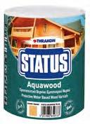 Χρώματα STATUS AQUAWOOD Προστατευτικό & συντηρητικό βερνίκι εμποτισμού νερού Βερνίκι εμποτισμού νερού, ειδικά σχεδιασμένο να συμβάλλει στην αποτελεσματική προστασία του ξύλου σε εσωτερικό και