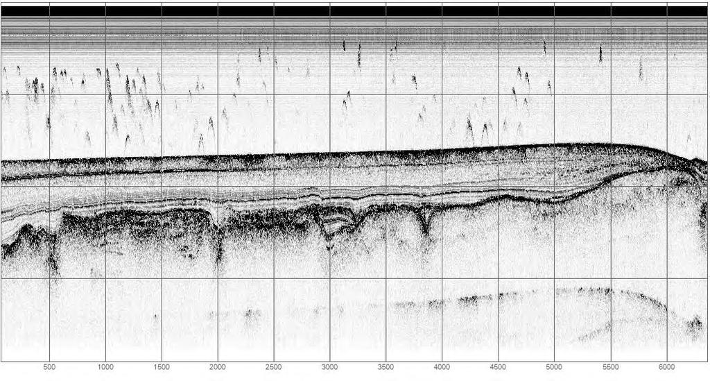 4.2 Σεισμικές ακολουθίες 4.2.1 Στάδιο 1, Sequence Boundary (SB) Την SB ακολουθία την παρατηρούμε σε όλες τις πορείες της συγκεκριμένης περιοχής, όπου είναι μια δυνατή και συνεχόμενη ανάκλαση και