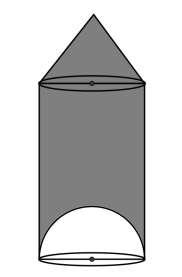 Θέμα 4: Το πιο κάτω στερεό αποτελείται από ένα κώνο και ένα κύλινδρο από τον οποίο αφαιρέθηκε ένα ημισφαίριο.