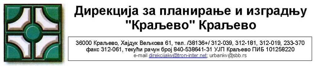 НАЦРТ ГЕНЕРАЛНОГ УРБАНИСТИЧКОГ ПЛАНА КРАЉЕВО 2020.