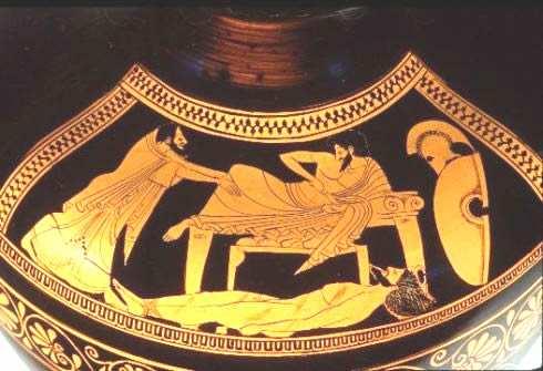 Homero I l í a d a 399 [El lanzamiento de jabalina] αὐτὰρ Πηλεί δης κατὰ μὲν δολιχόσκιον ἔγχος, κὰδ δὲ λέβητ' ἄπυρον βοὸς ἄξιον ἀνθεμόεντα 885 θῆκ' ἐς ἀγῶνα φέρων: καί ῥ' ἥμονες ἄνδρες ἀνέσταν: ἂν