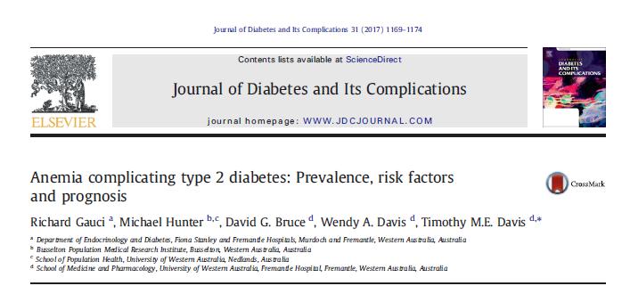 1 στους 4 διαβητικούς ασθενείς πάσχει από αναιμία (14-45% σε διαφορετικές εθνικές ομάδες).