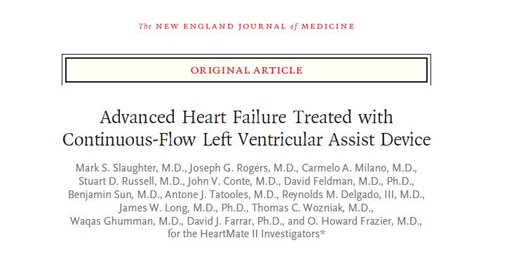 Μόνιμη Θεραπεία December 2009 Comparison of HeartMate II vs HeartMate XVE LVAD