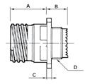 8D - D38999 Stainless Steel Series Dimensions Receptacle type 0 (8D) or type 20 (D38999) Shell size A Max B Max C Max D Thread E ±0.3 F G H ±0.2 J ±0.