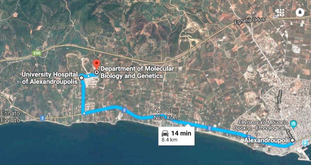 ΤΑΧΥΔΡΟΜΙΚΗ ΔΙΕΥΘΥΝΣΗ Δημοκρίτειο Πανεπιστήμιο Θράκης Τμήμα Μοριακής Βιολογίας και Γενετικής, Kτιριο Φώτης Καφάτος 6 o χλμ Αλεξανδρούπολης- Μάκρης