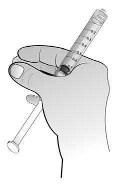 Ţineţi seringa plină în mâinile dumeavoastră şi nu atingeţi acul seringii. Nu aşezaţi seringa jos după scoaterea din flacon.