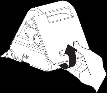 . 4 Príprava 1. Ak chcete otvoriť zvlhčovač dýchacích ciest, uchopte spodný odstup v zadnej časti krytu a jemne stlačte zadnú časť krytu palcom. 2.