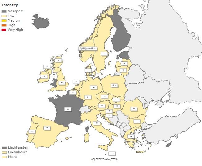 εβδομαδιαία έκθεση για τη δραστηριότητα της γρίπης στην