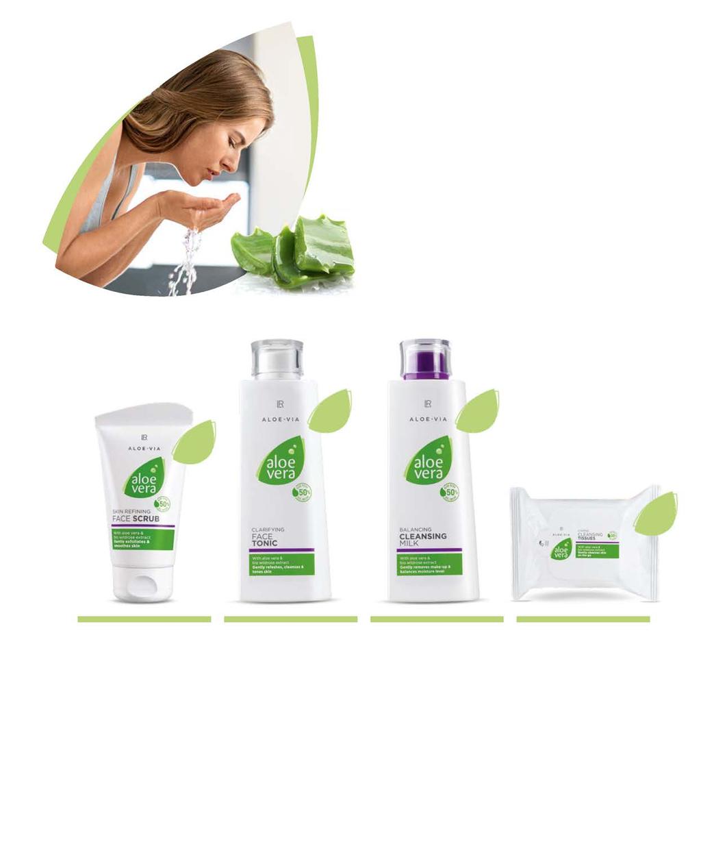 LR ALOE VIA ΚΑΘΑΡΙΣΜΟΣ & ΠΕΡΙΠΟΙΗΣΗ ΠΡΟΣΩΠΟΥ 77 Ο απαλός καθαρισμός είναι το πρώτο και βασικότερο βήμα για αποτελεσματική φροντίδα Για να είναι ένα πρόσωπο όμορφο και λαμπερό, εκτός από εντατική