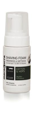 COTTON & HOPS 4 ΒΑΜΒΆΚΙ & ΛΥΚΊΣΚΟΣ SHAVING FOAM FRESHNESS SOFTNESS Creates rich foam, in an environmentally friendly manner, which softens the beard, soothes, cools the skin, prevents possible