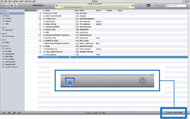 4 Επιλέξτε ένα αρχείο πολυμέσων και ξεκινήστε την αναπαραγωγή. Μετά από λίγο, θα ακούσετε μουσική από το DS9100W. Μετάδοση από το PC/Mac 1 Εκκινήστε το itunes 10.2.