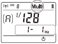 Πατήστε διαδοχικά το κουμπί <MODE> μέχρι να εμφανιστεί στην οθόνη η ένδειξη <MULTI>. 2. Περιστρέψτε τον επιλογέα για να επιλέξετε την τιμή της έντασης του φλας. 3.