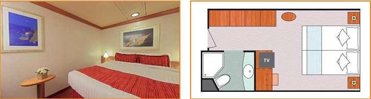 ΔΙΑΘΕΣΙΜΕΣ ΚΑΜΠΙΝΕΣ Κατηγορίες ΙC (Classic) Περιγραφή: Οι εσωτερικές καμπίνες είναι με 2 χαμηλά κρεβάτια που μπορούν να μετατραπούν σε διπλό ή/και 3ο / 4ο κρεβάτι/κουκέτα ή καναπές κρεβάτι όπου