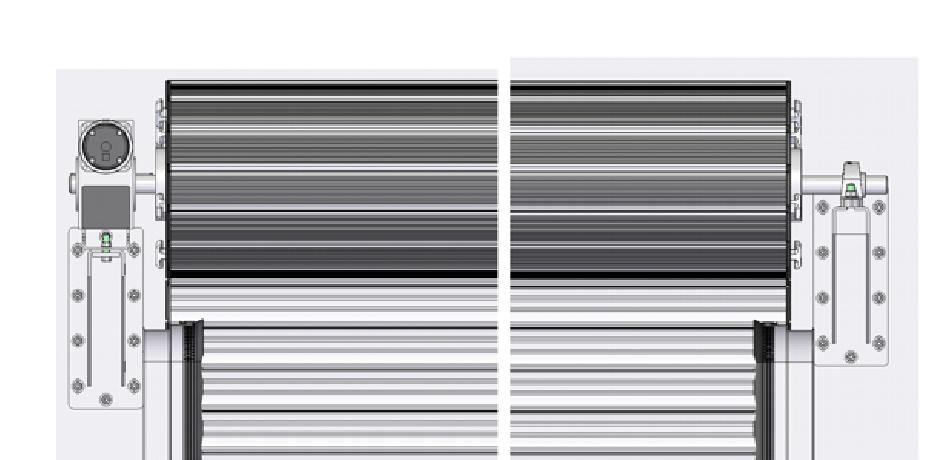 introduction of the roll into the guides and adjust if necessary (front or rear) the position of