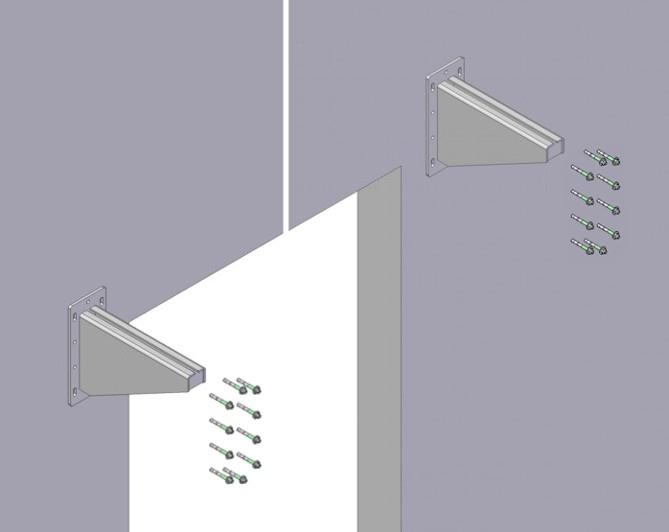 Στήριξη βάσεων-τοποθέτηση οδηγών Fastening of Supports - Installation of Guides 5.1 Τα υλικά στερέωσης εξαρτώνται από την κατασκευή του κτηρίου.