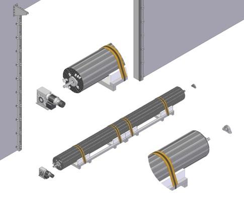 Τοποθέτηση του ρολού Installation of the rolling shutter 8.1 Βάλτε το συσκευασμένo ρολό μπροστά στο άνοιγμα προς την κατεύθυνση της λειτουργίας. Γρασσάρετε τα άκρα του άξονα περιέλιξης.