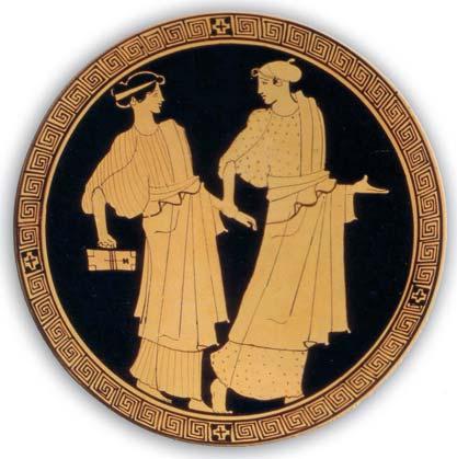 Η κορασίδα πηγαίνει στο σχολείο (460-450 π.χ., Μητροπολιτικό Μουσείο Νέας Υόρκης) Γλωσσικά σχόλια. μετ ἐπιμελείας = με φροντίδα, επιμελημένα νουθετοῦσι (ρ.