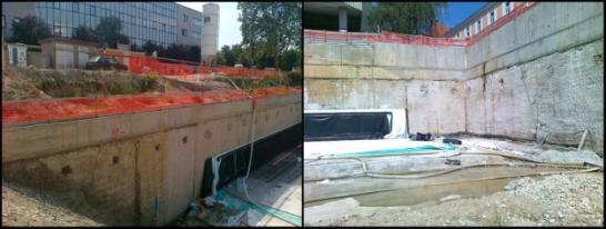 Izbočenja veća od 5 cm u odnosu na ravninu lica dijafragme su odbijena pneumatskim čekićem a lokalna veća udubljenja su poravnata ulaganjem stiropora.
