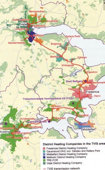 Vokietijoje, Danijoje ir kitose išsivysčiusiose Europos šalyse sėkmingai plečiamos naujos CŠT sistemos, sujungiančios kelis miestus taip geriau panaudojami šilumos gamybos šaltiniai, o vartotojai