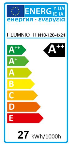 Производ Light triangle N10 Боја светла: Лумен: RA CRI: Напајање: Кућиште: Боја кућишта: Дужина: Висина: Ширина: Степен заштите: Угао светлости: Радна температура: Температура околине: Радни век ЛЕД: