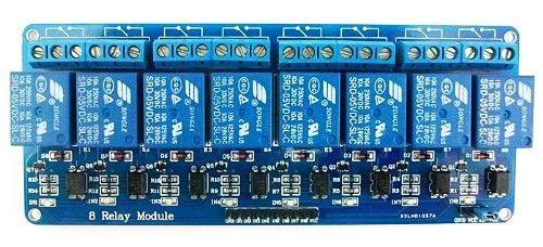 3.2.1 8 Channel Relay Module To control lighting, humidifier, fan, ventilation and 4 metering pumps, an 8-channel board with built-in relays was used.