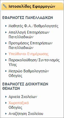 Εφαρμογή «Χωροταξικό» Η εφαρμογή αφορά την κατάταξη των μαθητών - αποφοίτων των Δημοτικών Σχολείων στα Γυμνάσια των Δήμων αρμοδιότητας της ΔΔΕ Β Αθήνας για το νέο σχολικό έτος, με στόχο να