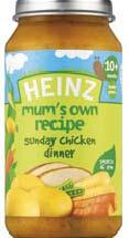 Mum s Own Savoury Jars 250GR Sunday Chicken Dinner 250gr 1 Παιδικό γεύμα: Οι Βρεφικές Τροφές προσφέρουν εναλλακτικές επιλογές σε έτοιμα γεύματα κωδικοποιημένα με το σύστημα σταδιοποίησης Heinz (το