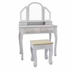 ΜΠΟΥΝΤΟΥΑΡ WOODEN DRESSER ΚΑΙ ΣΚΑΜΠΩ AND STOOL ΞΥΛΙΝΟ GREY ΓΚΡΙ 80Χ40Χ93