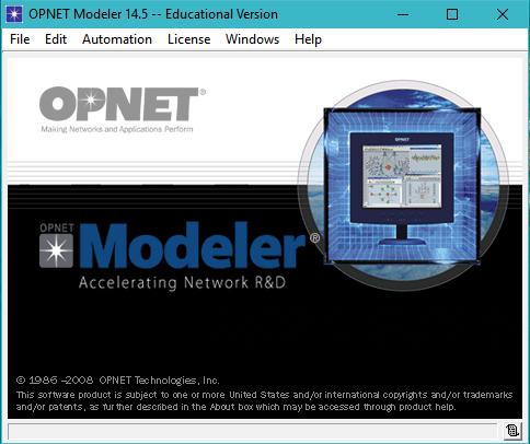 5.5 Προσομοίωση δικτύου στο OPNET modeler Εικόνα 35 : Αρχικό παράθυρο OPNET
