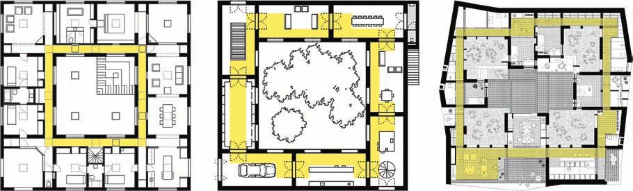 Fig. 8 Determined closed-type circular connection: Guna House, Concepcion, Pezo von Ellrichshausen, 2014. (left), 25 rooms, Ordos, Office KGDVS, 2012.