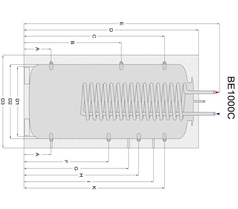 Θερμοδοχείο BE1000C / Εναλλάκτης: DN 65 7,00 5,00 Θερμοδοχείο BE1000C/ Εναλλάκτης: DN 00 lt/h 00 lt/h 00 lt/h B