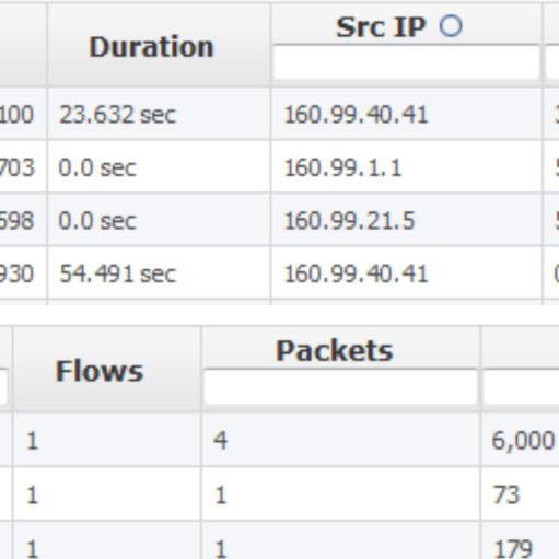слоја и поље Type of service/dscp у IP заглављу. Мрежни токови могу да $уду врло различитих времена трајања и количина података које су пренете њима.