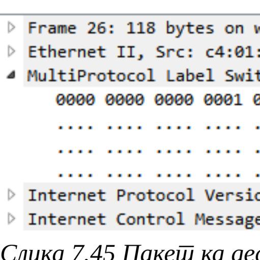 Практична реализација мрежних технологија 237 Wireshark на тој вези (слика 7.44).