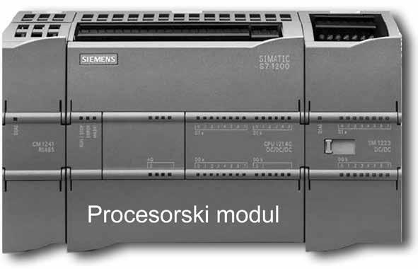 2.2 Procesorski modul Karakteristike CPU-a Procesor PLC-a ne razlikuje se mnogo od procesora standardnih računara jer i on ima aritmetičko-logičku jedinicu, upravljačku jedinicu i registre.