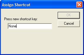 בחלון Current keys פירוש הדבר שאין קיצור דרך לפקודה זו (במידה ומופיע זהו קיצור הדרך שהוקצה לפעולה שניתן לשנותו או לבטלו).