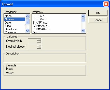 בכדי להגיע להגדרות ה Informats יש ללחוץ על ה - (במידה ומדובר ביצירת קובץ בתוכנה יש לעבור