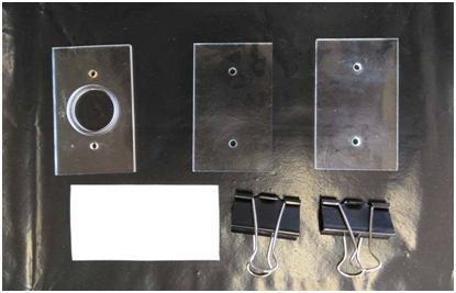 ΥΛΙΚΑ ΚΑΙ ΜΕΘΟΔΟΙ 53 ένα κομμάτι plexiglass χωρίς οπή και πάνω του τοποθετούνταν με σειρά, μία λωρίδα διηθητικού χαρτιού και ένα φύλλο φασολιάς με την κάτω επιφάνεια του εκτεθειμένη.