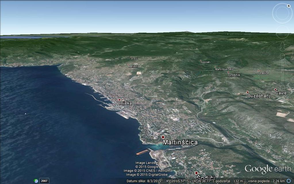 Slika 2-12. 3D prikaz područja grada Rijeke 2.5.